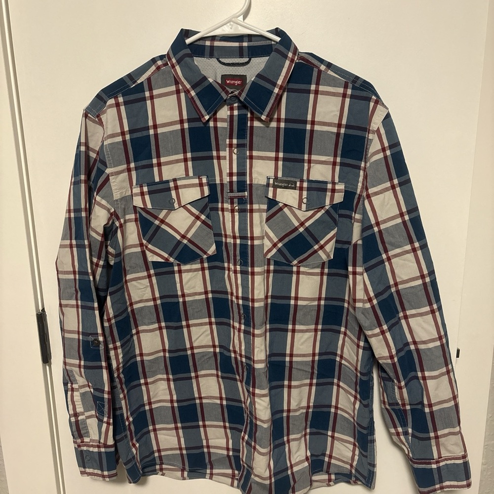 Wrangler Outdoor Plaid Western Shirt Large